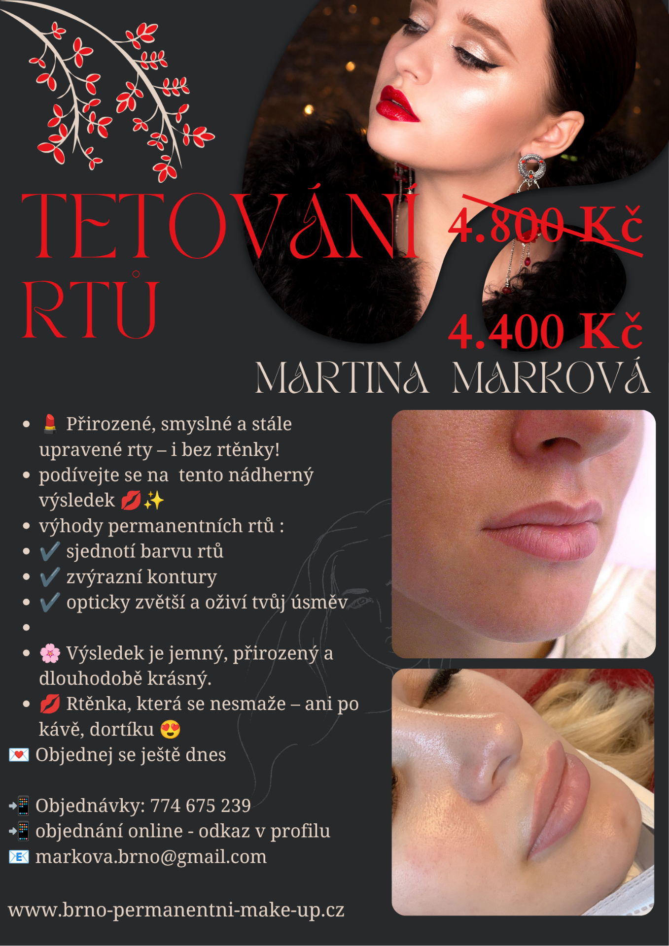 tetování rtů _ zvýraznění rtů